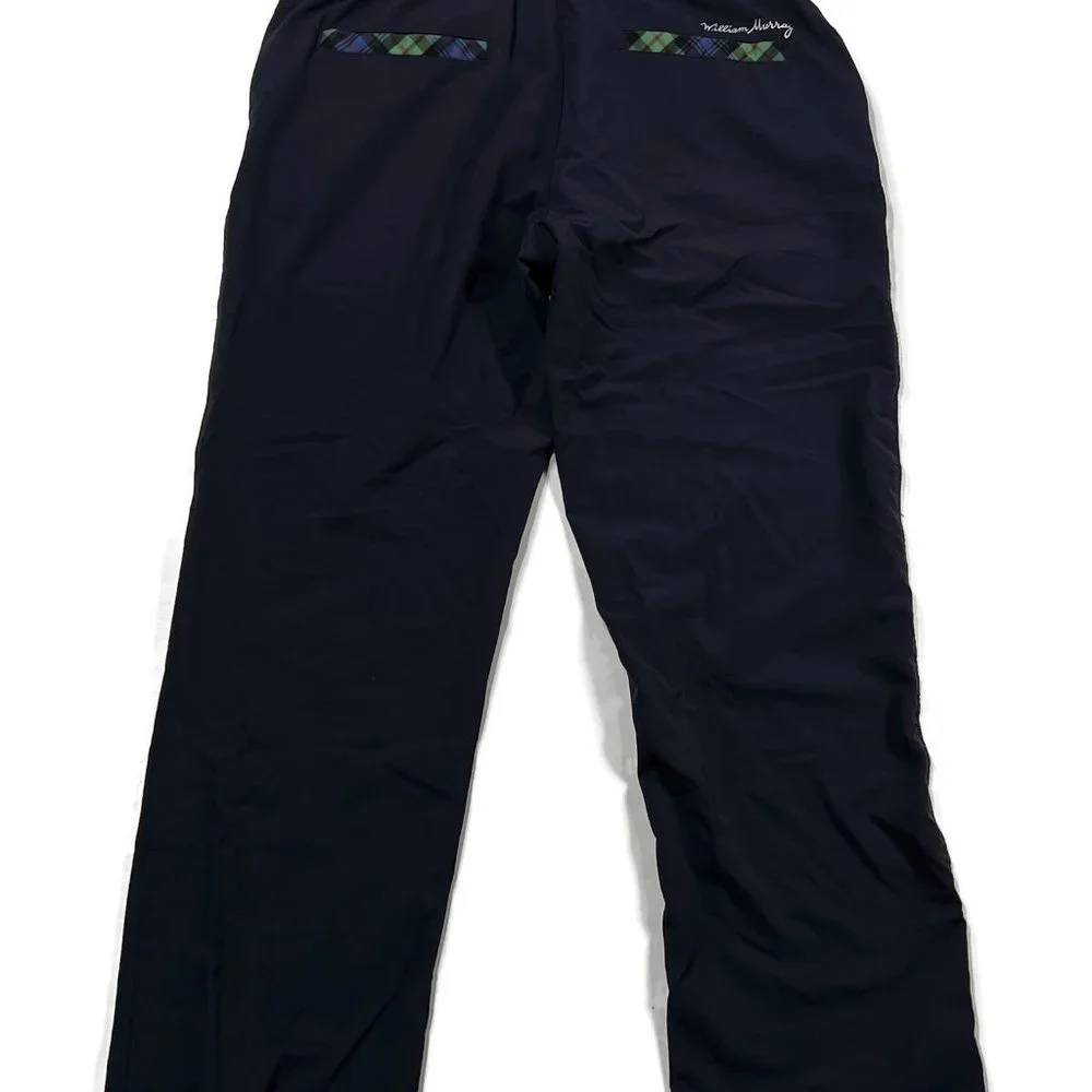William Bill Murray Golf Pants Mens 32 x 27 Blue Nylon Blend‎ Straight Chino